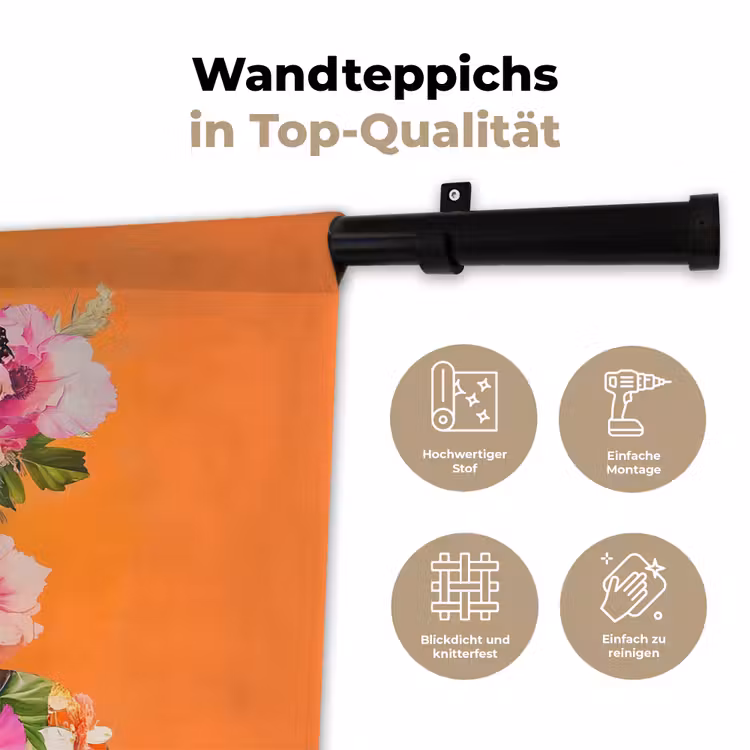 Vlinders - Vrouw - Zonnebril - Kleurrijk Wandkleed katoen klein -tsfeer2_DE