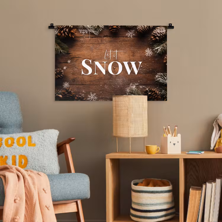 Sneeuw - Houtlook - Quote - Let it snow Wandkleed katoen klein -wsfeer4_kind