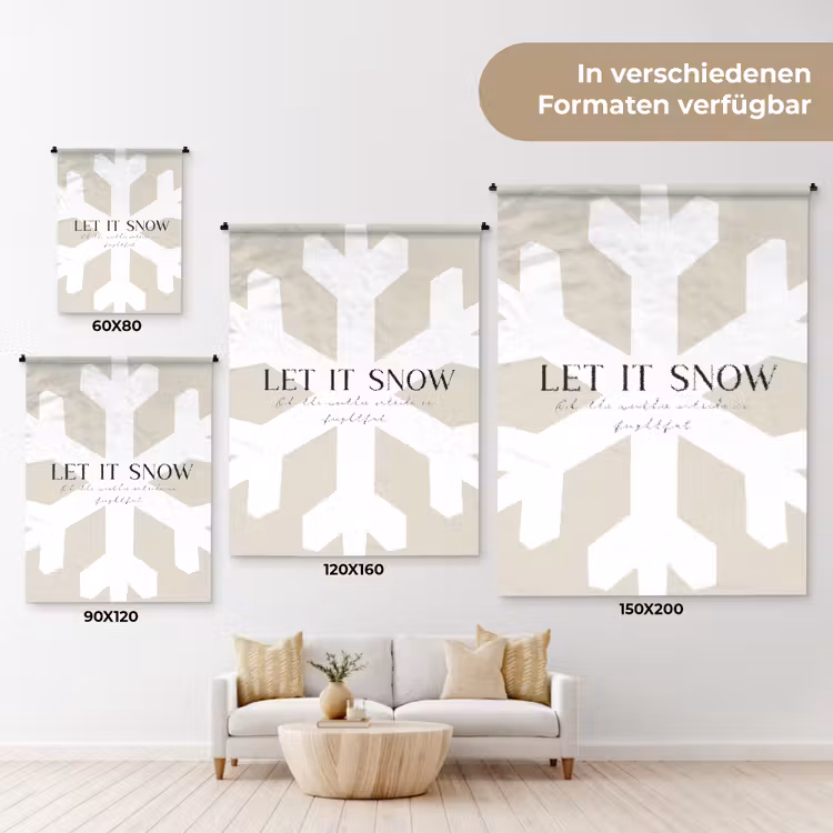Sneeuw - Japandi - Winter - Decoratie Wandkleed katoen klein -tsfeer8_DE