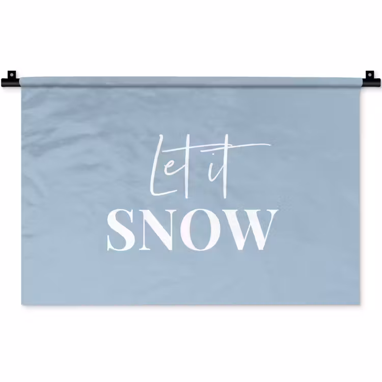 Sneeuw - Winter - Blauw - Let it snow Wandkleed katoen klein -zz3d