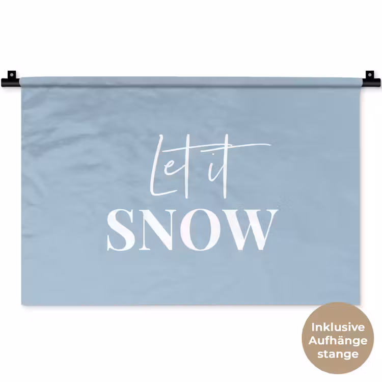Sneeuw - Winter - Blauw - Let it snow Wandkleed katoen klein -t3d_DE