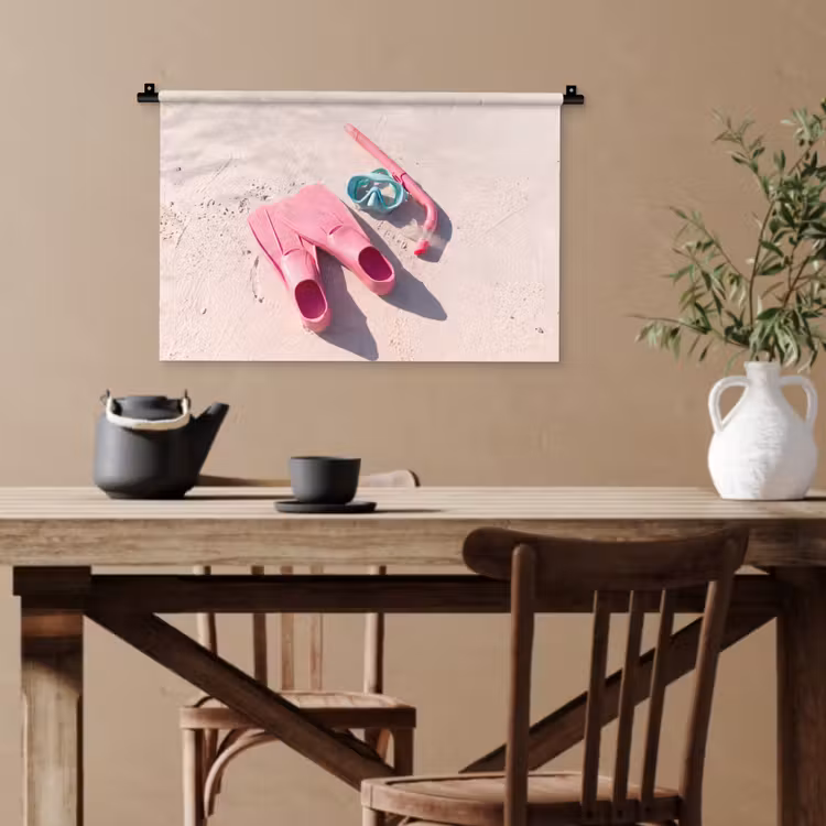 Snorkelset - Strand - Zomer - Roze Wandkleed katoen klein -sfeer6