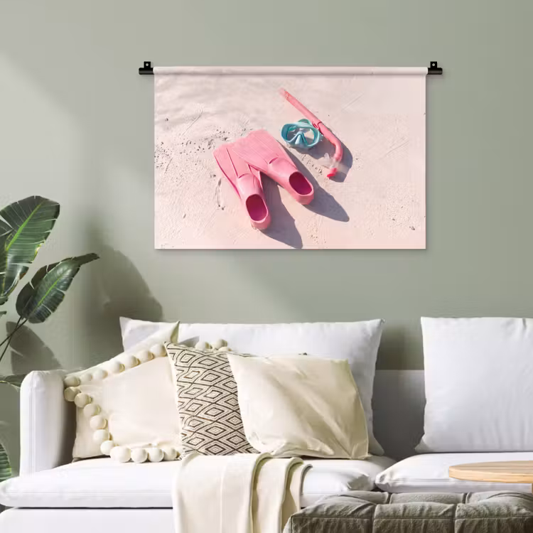 Snorkelset - Strand - Zomer - Roze Wandkleed katoen klein -sfeer7