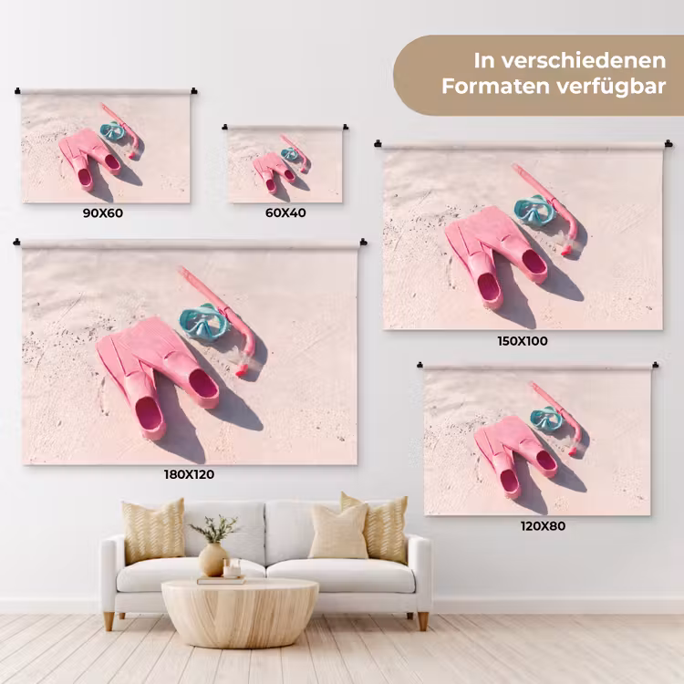 Snorkelset - Strand - Zomer - Roze Wandkleed katoen klein -tsfeer8_DE