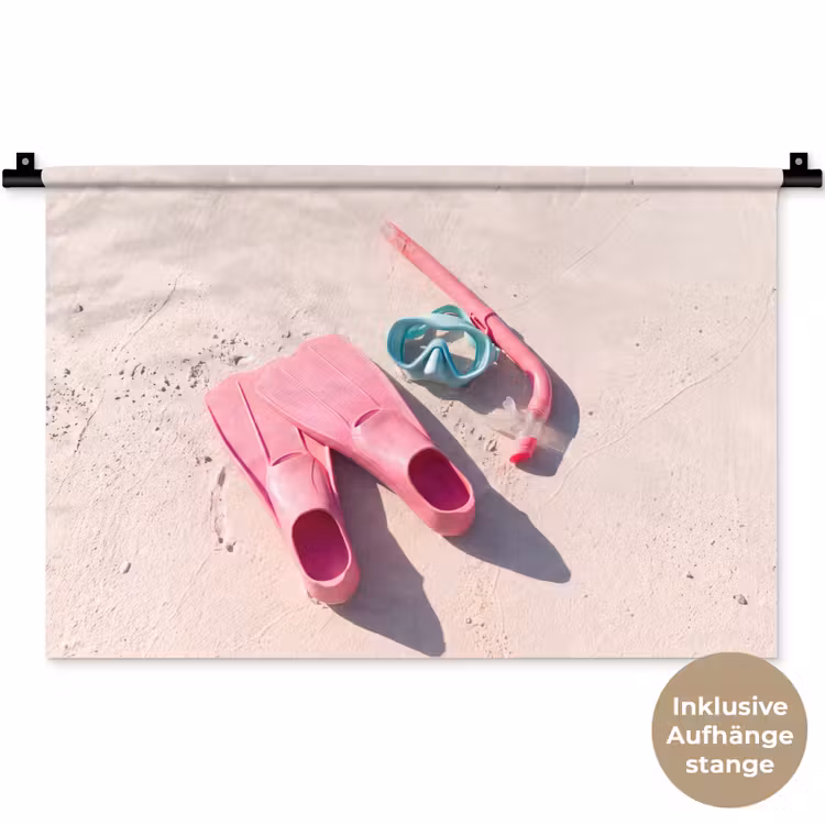 Snorkelset - Strand - Zomer - Roze Wandkleed katoen klein -t3d_DE