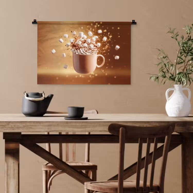 Chocomelk - Drinken - Warm - Bruin Wandkleed katoen klein -sfeer6