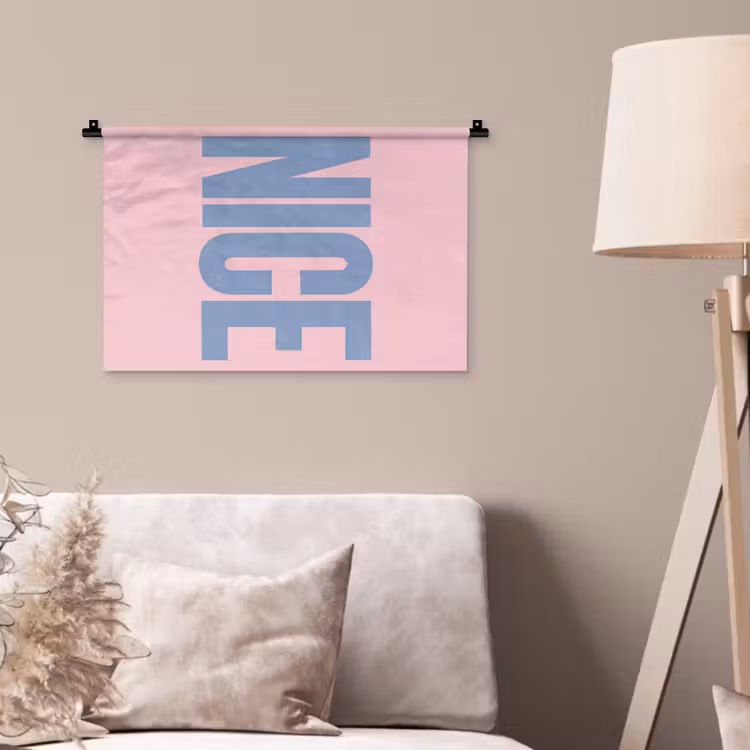 Nice - Paars - Roze Wandkleed katoen klein -sfeer4