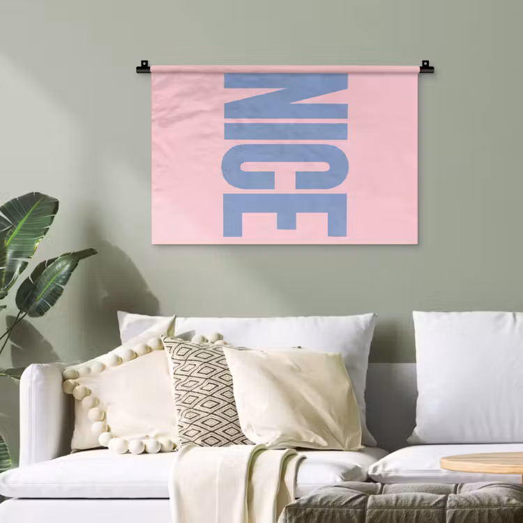Nice - Paars - Roze Wandkleed katoen klein -sfeer7