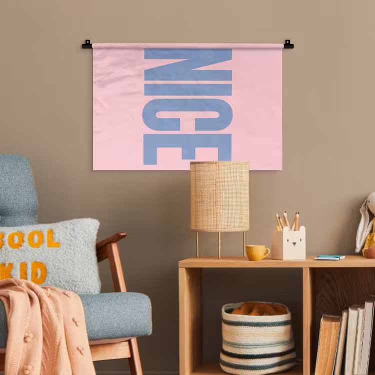 Nice - Paars - Roze Wandkleed katoen klein -wsfeer4_kind