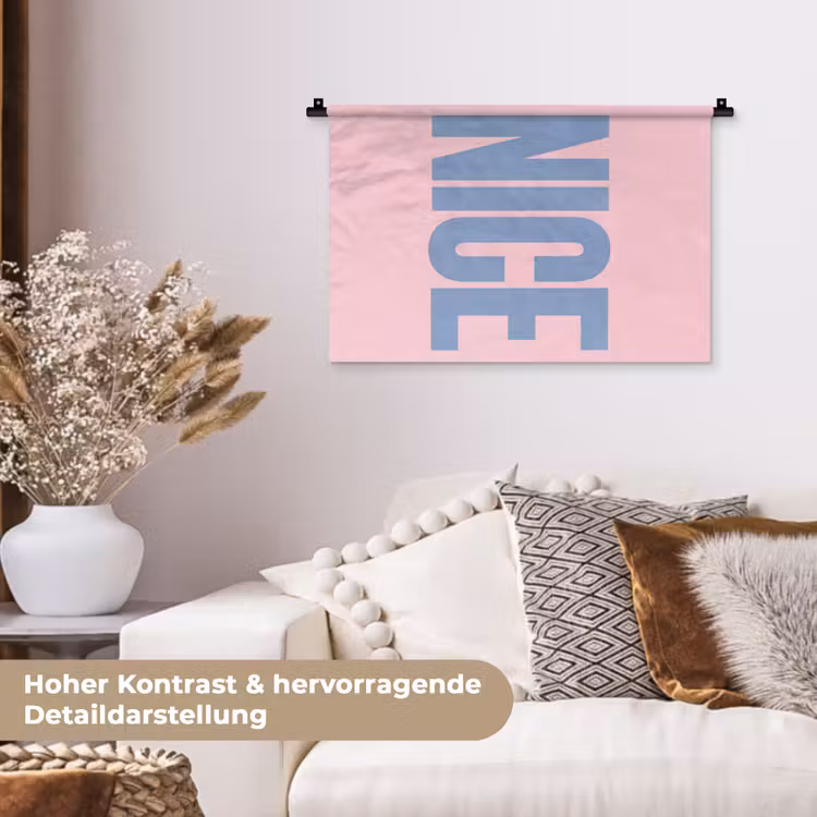 Nice - Paars - Roze Wandkleed katoen klein -tsfeer1_DE