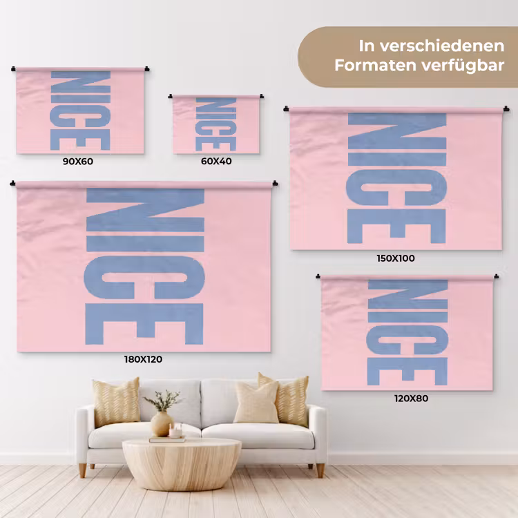 Nice - Paars - Roze Wandkleed katoen klein -tsfeer8_DE