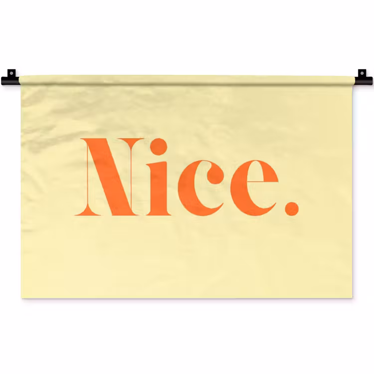 Nice - Oranje - Geel - Minimalistisch Wandkleed katoen klein -zz3d