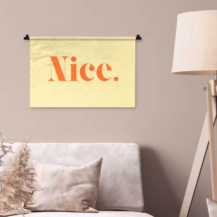 Nice - Oranje - Geel - Minimalistisch Wandkleed katoen klein -sfeer4