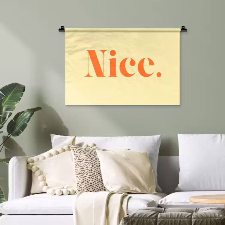 Nice - Oranje - Geel - Minimalistisch Wandkleed katoen klein -sfeer7