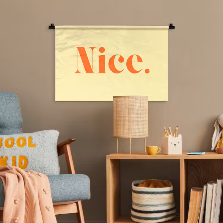 Nice - Oranje - Geel - Minimalistisch Wandkleed katoen klein -wsfeer4_kind