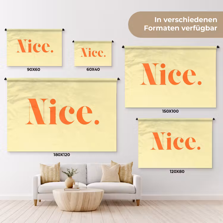 Nice - Oranje - Geel - Minimalistisch Wandkleed katoen klein -tsfeer8_DE