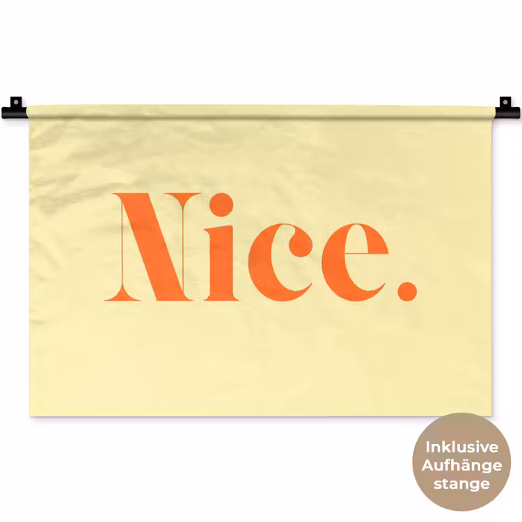 Nice - Oranje - Geel - Minimalistisch Wandkleed katoen klein -t3d_DE