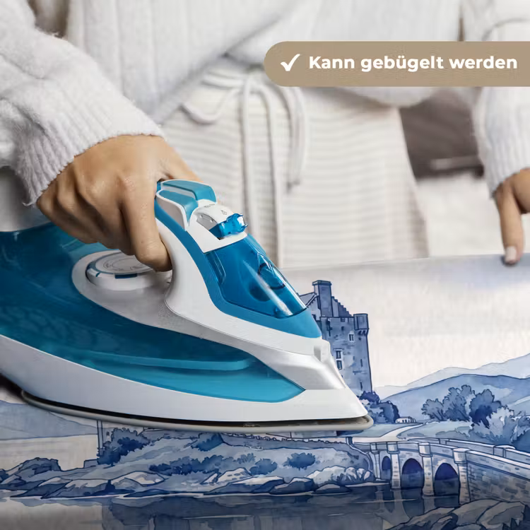 Schots - Kasteel - Blauw - Aquarel Wandkleed katoen klein -tsfeer9_DE
