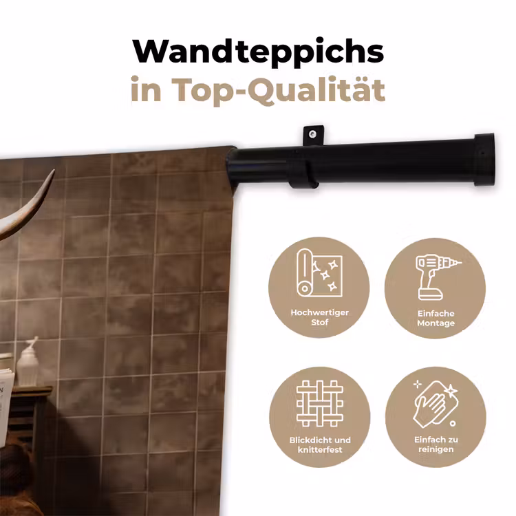 Schotse hooglander - Krant - Toilet Wandkleed katoen klein -tsfeer2_DE