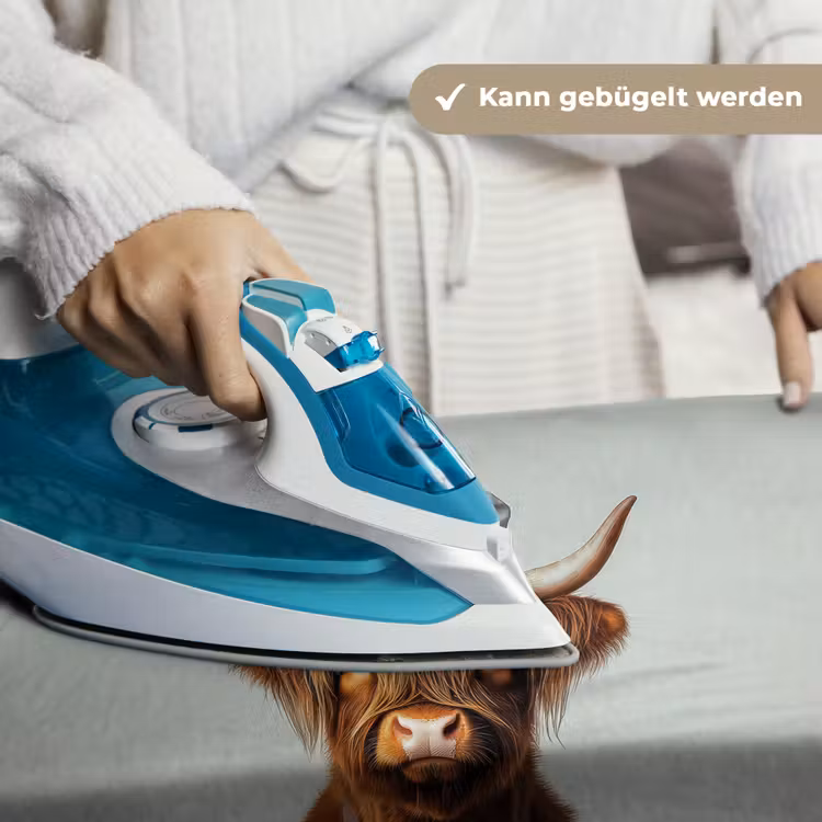 Schotse Hooglander - Bruin - Hoorns - Kokskleding Wandkleed katoen klein -tsfeer9_DE