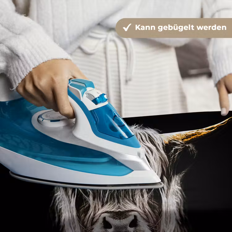 Schotse hooglander - Goud - Hoorns - Zwart wit - Koe - Dieren Wandkleed katoen klein -tsfeer9_DE