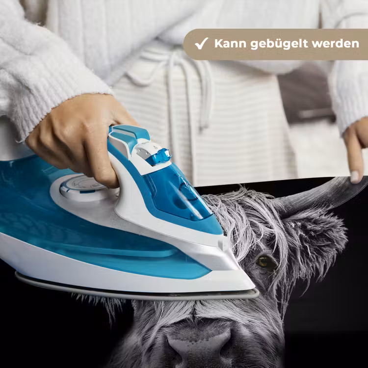 Schotse Hooglander - Horens - Zwart - Wit - Koe - Wild - Dieren Wandkleed katoen klein -tsfeer9_DE
