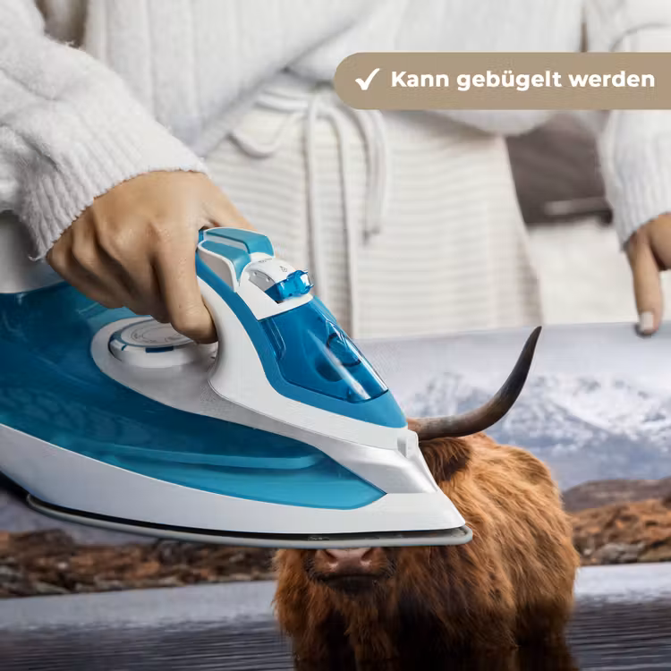Schotse hooglander - Bruin - Water Wandkleed katoen klein -tsfeer9_DE