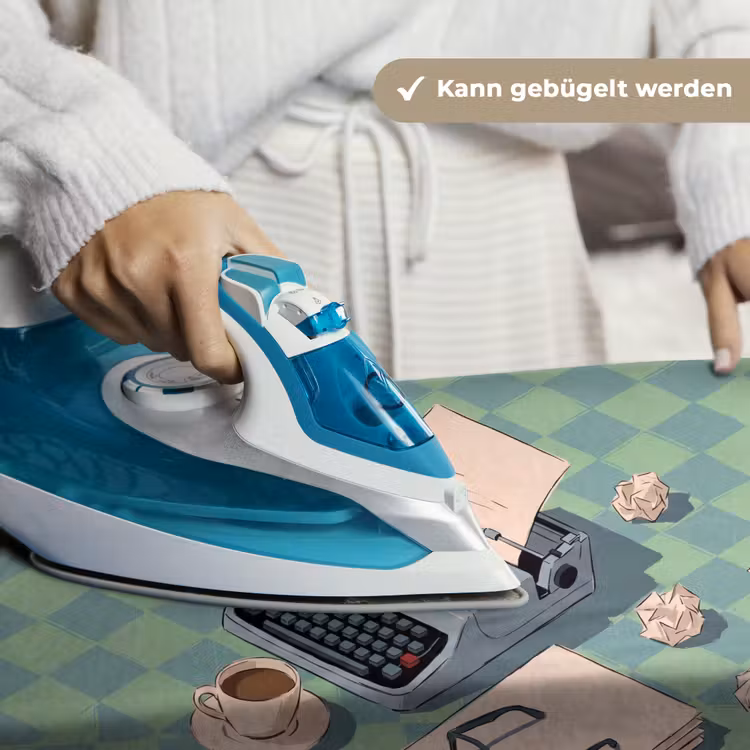 Typemachine - Kantoor - Vintage - Illustratie - Groen Wandkleed katoen klein -tsfeer9_DE