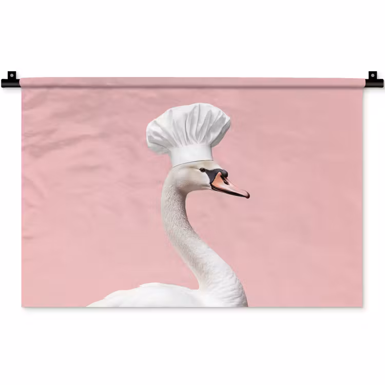 Zwaan - Koksmuts - Mooi - Klassiek Wandkleed katoen klein -zz3d