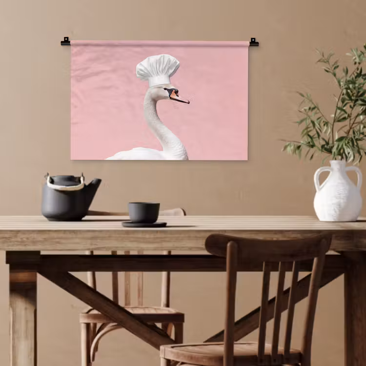 Zwaan - Koksmuts - Mooi - Klassiek Wandkleed katoen klein -sfeer6