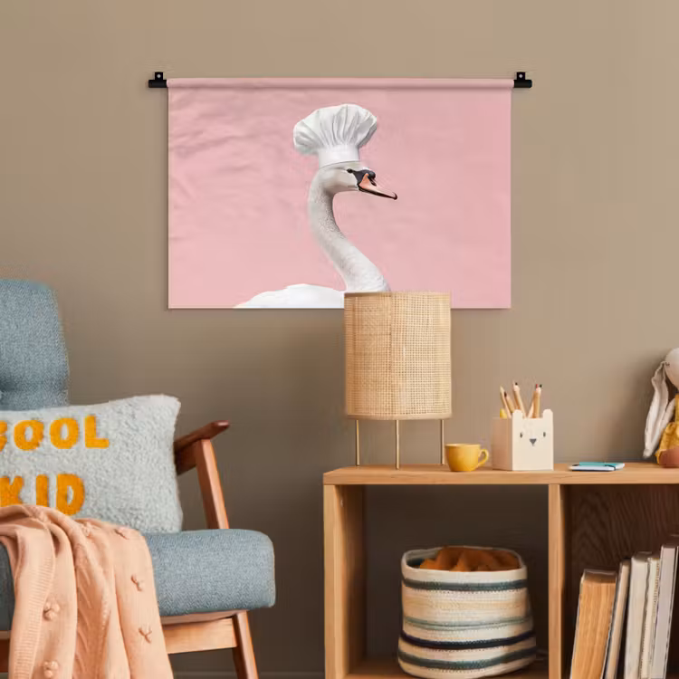 Zwaan - Koksmuts - Mooi - Klassiek Wandkleed katoen klein -wsfeer4_kind