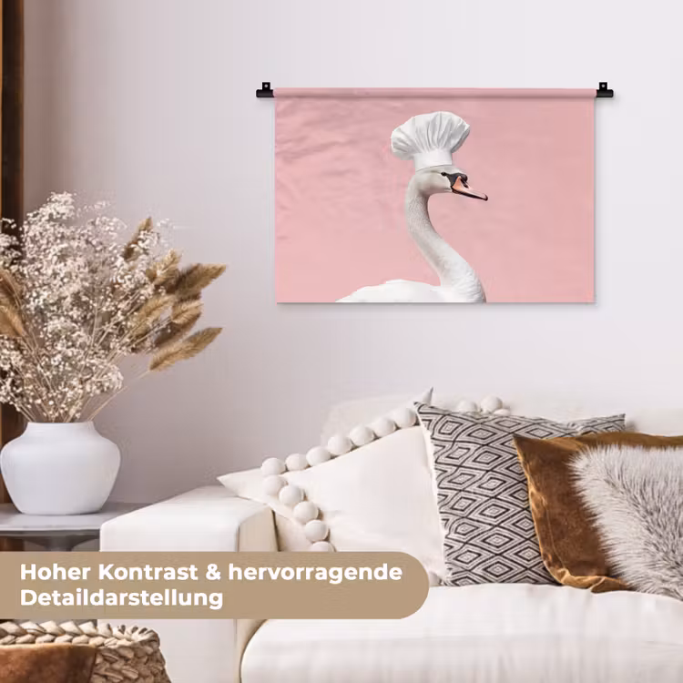 Zwaan - Koksmuts - Mooi - Klassiek Wandkleed katoen klein -tsfeer1_DE