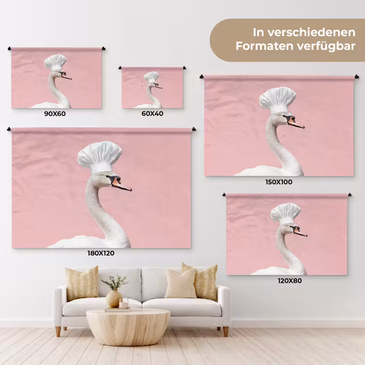 Zwaan - Koksmuts - Mooi - Klassiek Wandkleed katoen klein -tsfeer8_DE