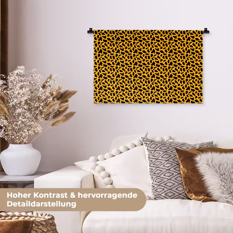 Zwart - Vlekken - Oranje - Dier Wandkleed katoen klein 269 -tsfeer1_DE