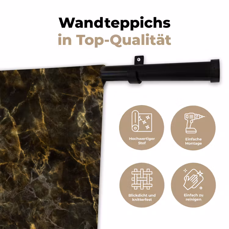 Zwart - Marmer - Goud Wandkleed katoen klein 269 -tsfeer2_DE
