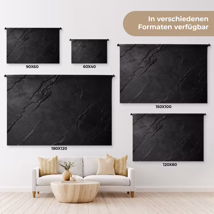 Zwart - Steen - Beton Wandkleed katoen klein -tsfeer8_DE
