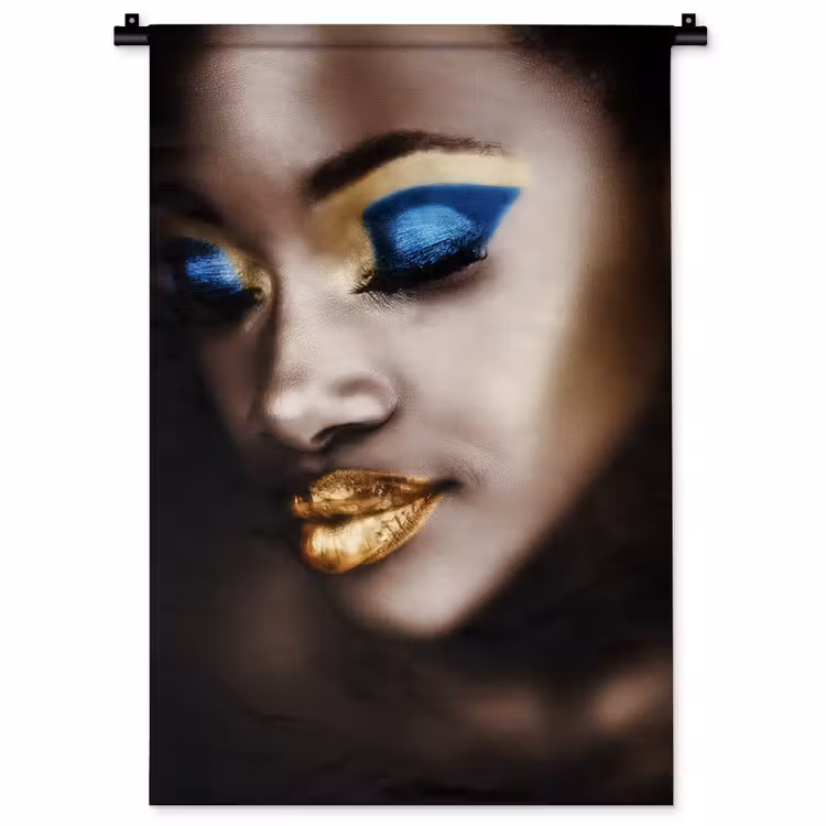 Black and Gold - Vrouw - Make up Wandkleed katoen klein -zz3d