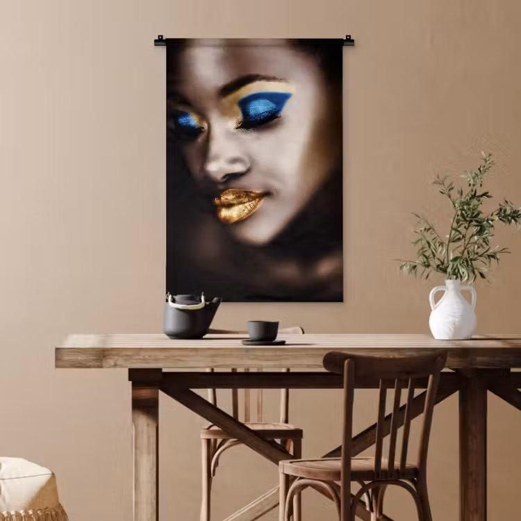 Black and Gold - Vrouw - Make up Wandkleed katoen klein -sfeer6