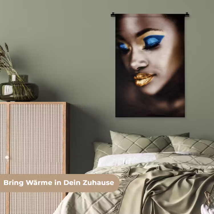 Black and Gold - Vrouw - Make up Wandkleed katoen klein -tsfeer3_DE