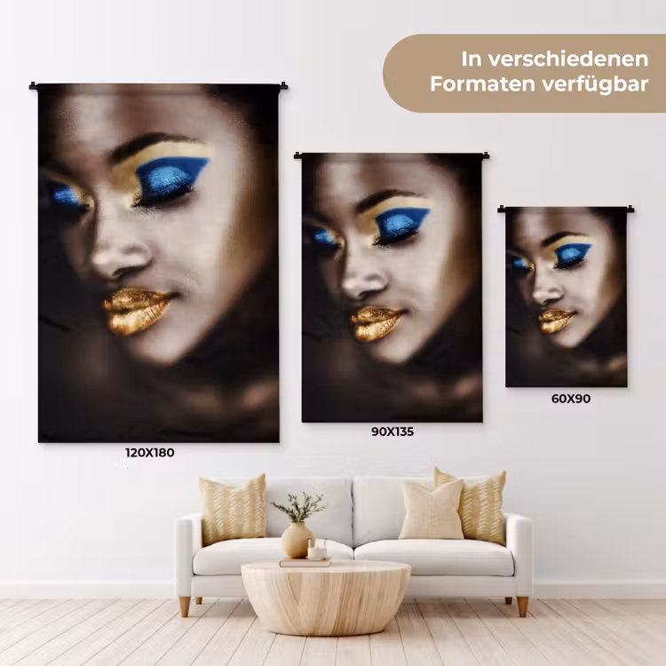 Black and Gold - Vrouw - Make up Wandkleed katoen klein -tsfeer8_DE