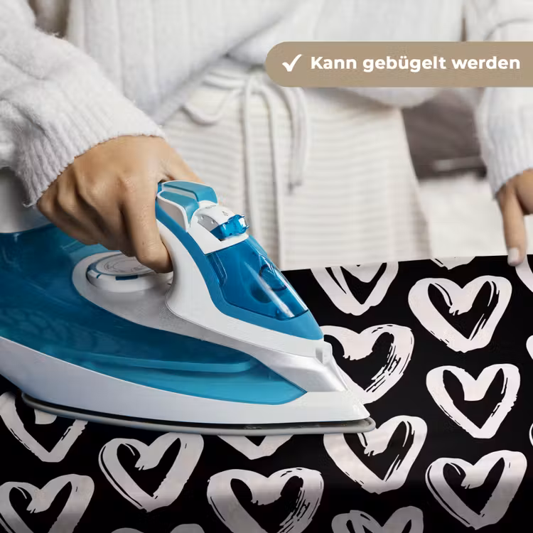 Zwart - Wit - Hartjes - Patroon Wandkleed katoen klein 269 -tsfeer9_DE