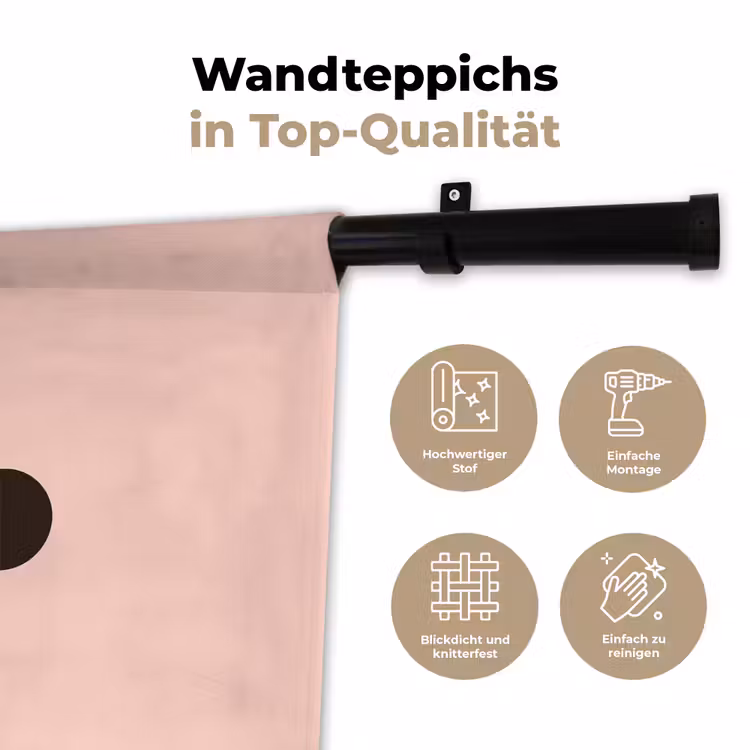 Varken - Roze - Minimalistisch Wandkleed katoen klein -tsfeer2_DE