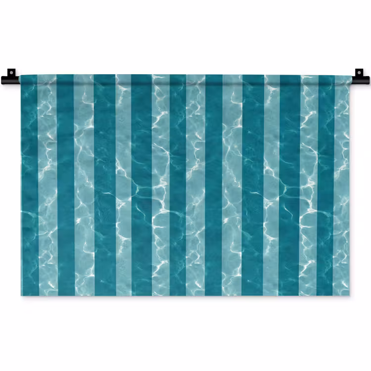 Zwembad - Strepen - Groen Wandkleed katoen klein 269 -zz3d