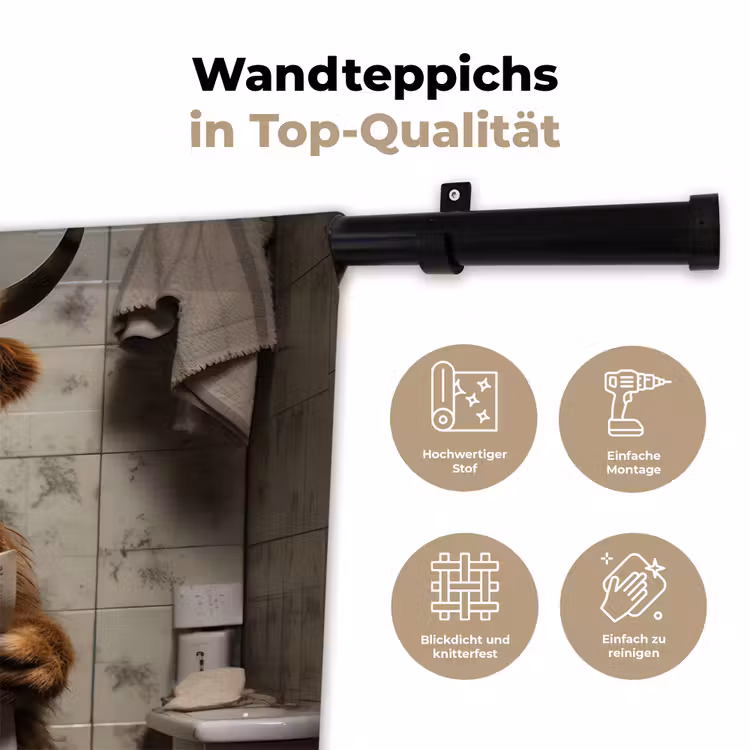 Schotse hooglander - Toilet - Krant - Badkamer Wandkleed katoen klein -tsfeer2_DE