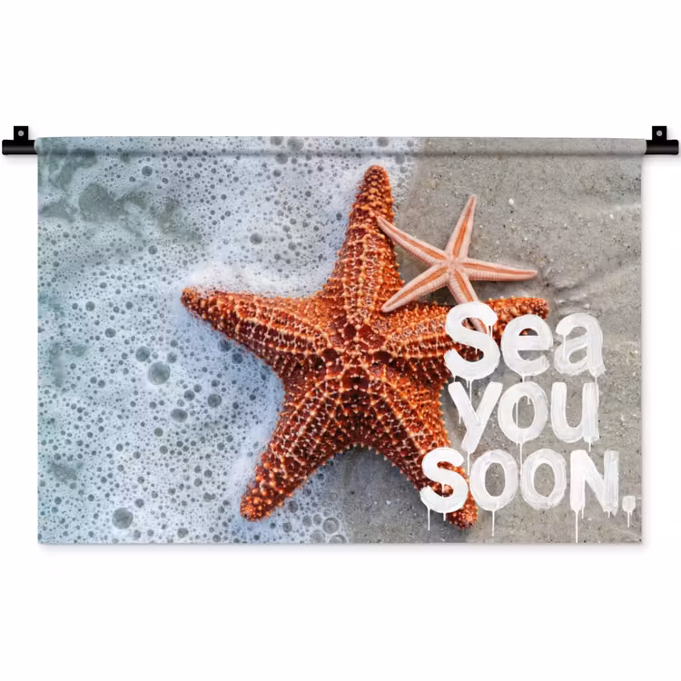 Sea you soon - Zeester - Zee Wandkleed katoen klein -zz3d