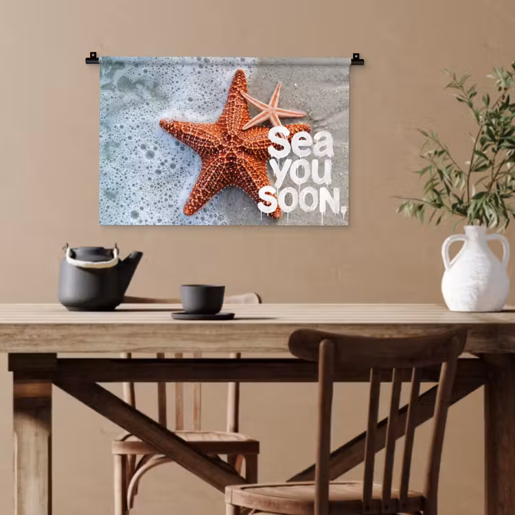 Sea you soon - Zeester - Zee Wandkleed katoen klein -sfeer6