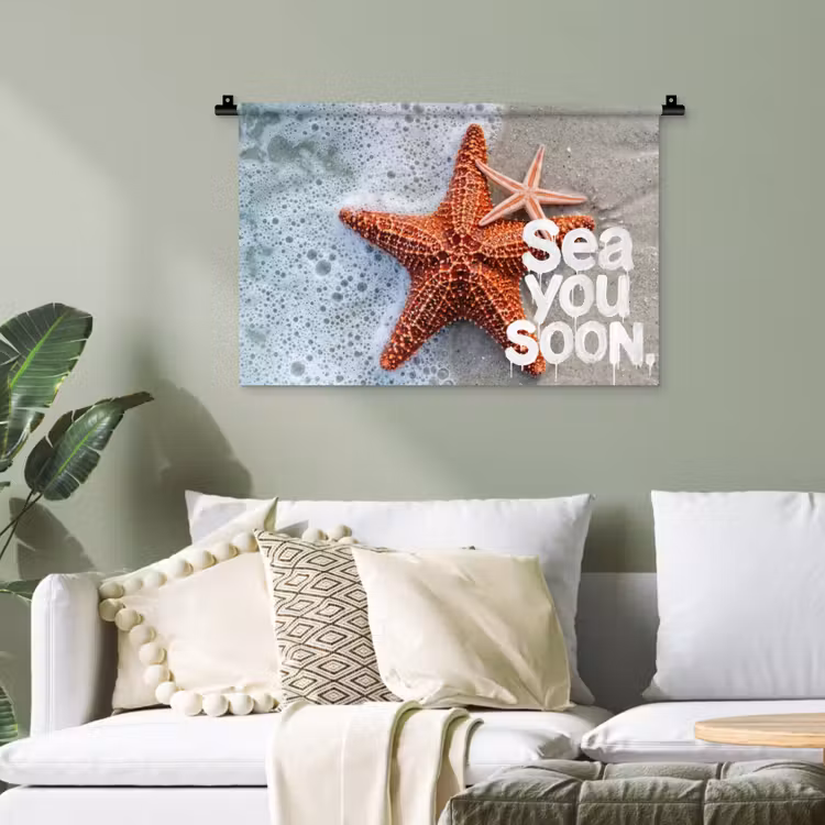 Sea you soon - Zeester - Zee Wandkleed katoen klein -sfeer7