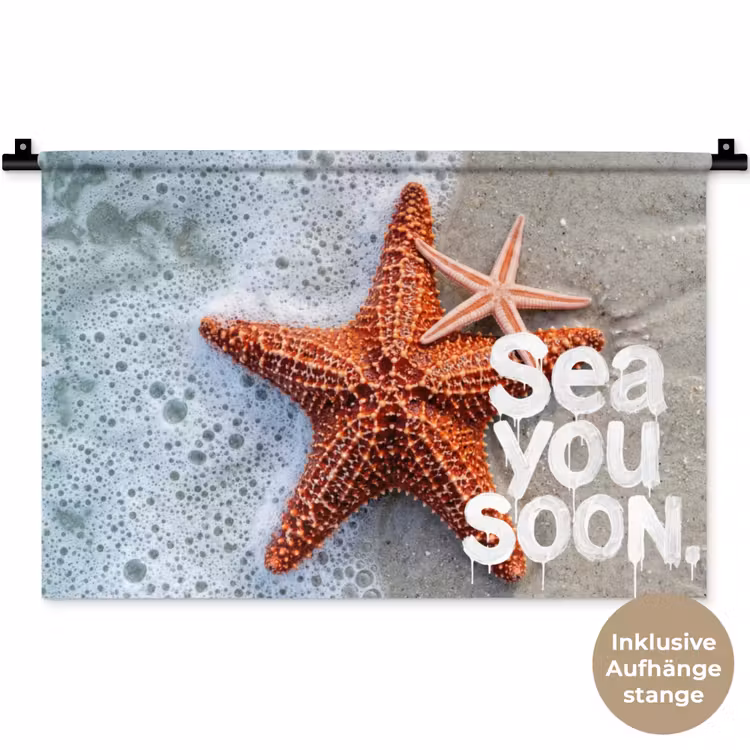 Sea you soon - Zeester - Zee Wandkleed katoen klein -t3d_DE