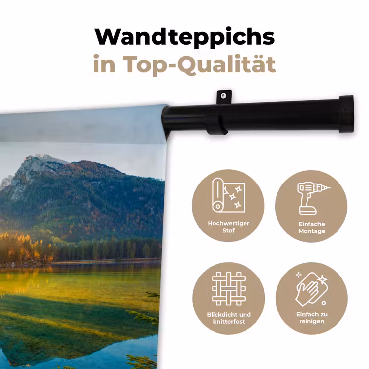 Meer - Bos - Bergen - Natuur - Zon - Landschap Wandkleed katoen klein -tsfeer2_DE