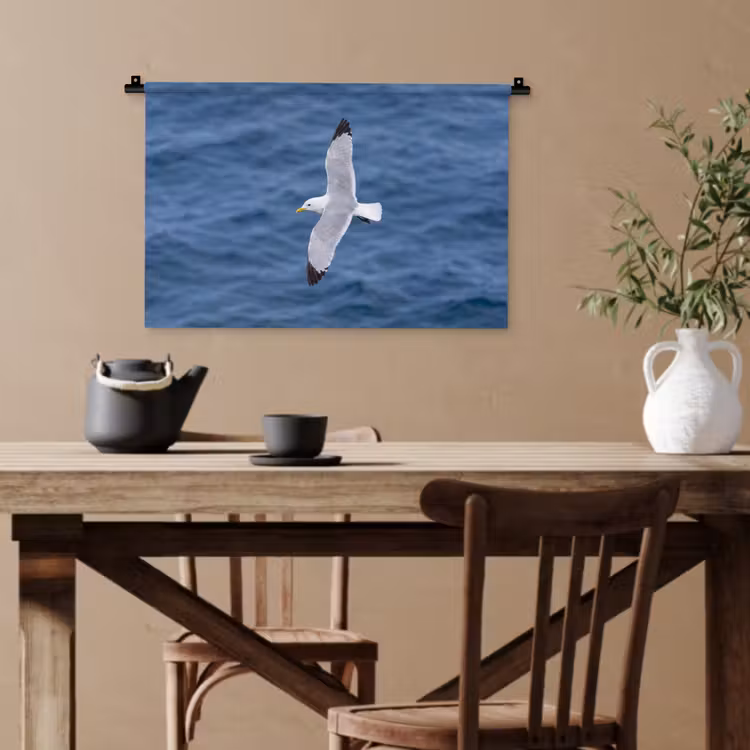 Zeemeeuw - Oceaan - Blauw Wandkleed katoen klein -sfeer6